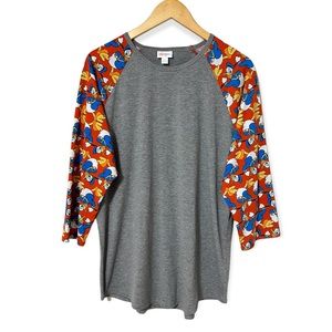 LuLaRoe Disney Donald Duck Sleeve Randy Shirt—2XL